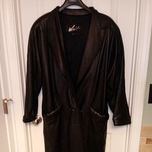 Vintage Winlit Women's Black Trench Coat Size Lg